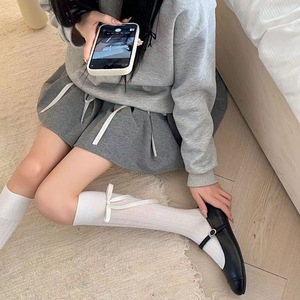 <b>Knee</b> <b>Socks</b> Solid Color White Black Gray Breathable Sweat Absorbing Women Youth Style <b>Sock</b> Type <b>Knee</b> <b>High</b> - Product Image 1
