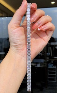 Dây chuyền tennis và vòng tay kim cương nhân tạo 3mm 9k sang trọng & vòng tay kim cương HPHT thanh lịch - Product Image 5