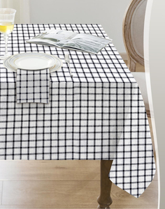 Skymoving New Custom Black and <strong>White</strong> <strong>Striped</strong> <strong>Table</strong> <strong>Cloth</strong> Polyester Cotton Tablecloth Yarn-dyed Tablecloth for Home - Product Image 4