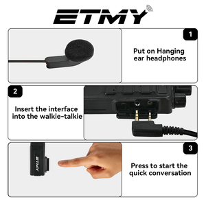Écouteur ET-ERPA30J 0,35 mm à 2 broches avec PTT pour radios portables TK-2107 TK-3107 TK-2207 TK-3207 TK-2360 UV-5R UV-82 BF-888S - Product Image 3