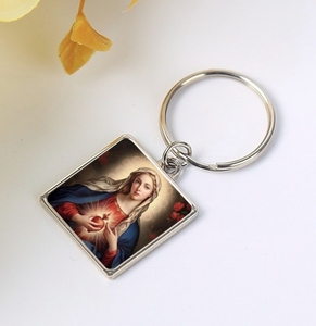 Grosir Pabrik GIVELUCK gantungan kunci Virgin Mary & Yesus Aksesori stiker karakter campuran seng religius - Product Image 3