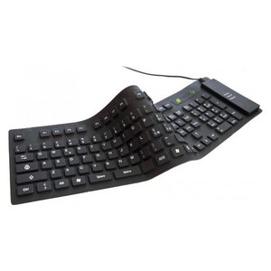 Clavier d'ordinateur flexible en silicone filaire noir IDATA KB R109L - Product Image 3