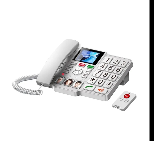 4G LTE Fixed Wireless Phone for Seniors SOS Button Remote Control, 72H Standby, VoLTE Support Ideal for Elderly Care
