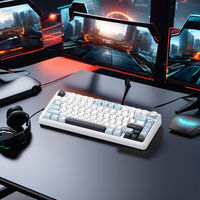 Teclado Mecánico Inalámbrico al 75% con Retroiluminación RGB, Control de Perilla, Interruptores Intercambiables en Caliente, Teclado Personalizado para Juegos