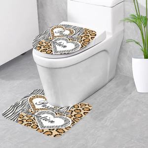 高級バスルームヒョウ動物プリントカーテントイレシャワー防水カーテンセット - Product Image 4