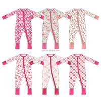 Pyjamas pour bébé en viscose de bambou Whatnot, prêts à être expédiés, doux, taille et imprimé aléatoires, fermeture éclair pour bébé, vente en gros, boîte mystère en bambou