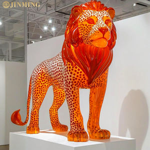 Sculptures de léopard en fibre de verre sur mesure pour l'extérieur <span class=keywords><strong>Animaux</strong></span> <span class=keywords><strong>sauvages</strong></span> Ornements de paysage sur le thème de la forêt pour l'artisanat en résine de paysage - Product Image 1