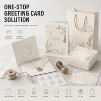 Carte de vœux personnalisée minimaliste en papier cartonné 300 g/m² 5x7 pouces, découpe laser 3D, enveloppe en pâte recyclée, estampage à chaud, vente en gros
