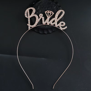 Rose Gold <strong>Bride</strong> <strong>Headband</strong> Bachelorette Party Decorations <strong>Bride</strong> <strong>to</strong> <strong>Be</strong> Tiara Bridal <strong>Headband</strong> for Bridal Shower - Product Image 3