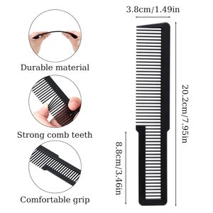 Peigne de coiffure en fibre de carbone personnalisé et économique pour coupes, peigne à queue de cheval pour barbier, peignes de coupe à plat pour salon - Product Image 2