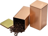 Boîte à thé en tôle carrée écologique de qualité alimentaire pour le stockage de bonbons, chocolat, aliments pour bébés, aliments pour animaux de compagnie