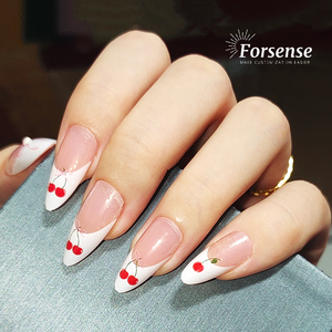 Primavera corta <span class=keywords><strong>almendra</strong></span> ABS prensa en las <span class=keywords><strong>uñas</strong></span> para niñas 3D arco lindo cerezas <span class=keywords><strong>uñas</strong></span> artificiales blanco francés <span class=keywords><strong>Rosa</strong></span> <span class=keywords><strong>uñas</strong></span> diseños Faux ongles - Product Image 4