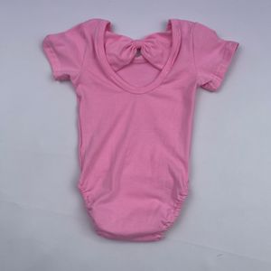 Vêtements pour enfants à smocks, justaucorps en coton multicolores à manches courtes pour enfants, justaucorps une pièce pour bébé avec nœud au dos - Product Image 2
