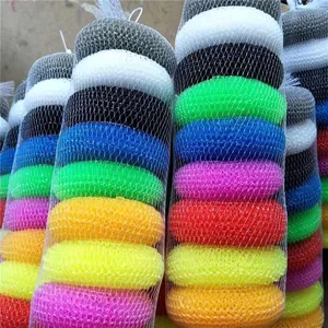 Factory direct supply Plastic pot scrubber Kitchen mesh cleaning ball scourer PP wire scourer