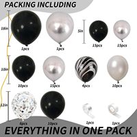 Kit de guirlande de ballons en onyx noir de 87 pièces, arche de ballons noirs et dorés de luxe, décoration de scène pour mariage et anniversaire