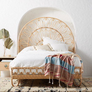 Meubles d'art en rotin naturel <span class=keywords><strong>lit</strong></span> en rotin simple moderne créatif chambre à coucher accueil hôtel cave rotin art <span class=keywords><strong>lit</strong></span> double - Product Image 1