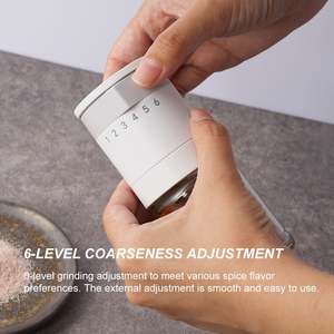Nouvel Arrivage Moulin à Poivre et à Sel Manuel Réglable pour la Maison, avec Molette de Grossièreté Ajustable, Ensemble de Moulins à Épices, Fabricant - Product Image 4