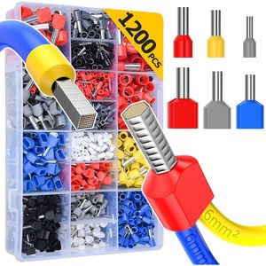 Conectores de Cable Terminales Preaislados de Desconexión Rápida para Ingeniería Química, 1200 Piezas, Juego Surtido Multicolor - Product Image 1