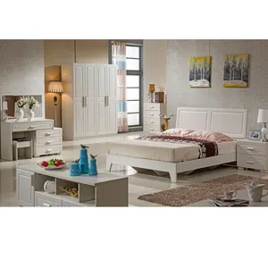 Guangzhou Bedroom Furniture White Color Modern Small One Bedroom Sets Beds