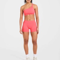 Ensemble de yoga asymétrique 2 pièces pour femme, soutien-gorge de sport extensible doux et short, tenue de sport pour l'entraînement – Grande Vente