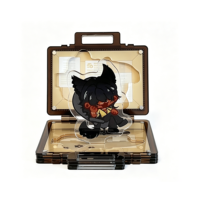 Support publicitaire créatif pliable en acrylique, design mini-valise, personnages de dessin animé personnalisés, impression UV, promotionnel