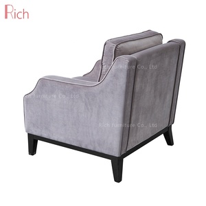 Canapé 1 place au design rétro américain, accoudoir incurvé, <span class=keywords><strong>fauteuil</strong></span> confortable en tissu pour salon, hôtel, bureau, hall d'entrée - Product Image 4