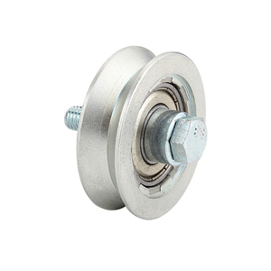 Rouleau de <span class=keywords><strong>porte</strong></span> <span class=keywords><strong>coulissante</strong></span> en acier avec boulon, zinc argenté, rainure en U pour <span class=keywords><strong>porte</strong></span> <span class=keywords><strong>coulissante</strong></span> avec roulement simple - Product Image 4
