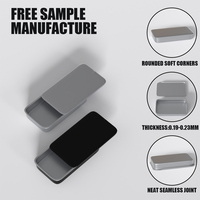 Boîte en fer blanc compacte 60x34x10mm à couvercle coulissant pour le rangement de pilules et vitamines, format poche, étui rectangulaire en fer blanc pour médicaments, vente en gros
