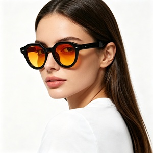Wholesale Custom logo Classic Retro <strong>Small</strong> <strong>Round</strong> Frame Vintage Fashion <strong>Sunglasses</strong> for Men Women UV400 Rivet Decorated Shades - Product Image 3