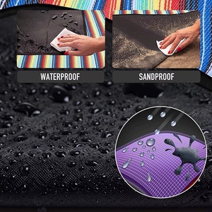 LLOYDBERG Tapete de Playa Acolchado, Tapete de Picnic Plegable Personalizado de Tres Capas, <span class=keywords><strong>Manta</strong></span> de Picnic Impermeable Personalizada con Correa de Cuero - Product Image 3