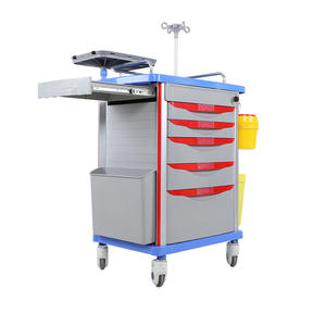 Troli Gawat Darurat Rumah Sakit MT, Troli Medis, Troli Obat, Papan CPR, 5 Laci - Product Image 1