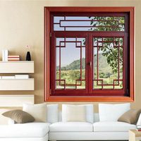 Lukliving Diseños modernos Dimensiones francesas Arco de madera maciza Madera de teca Aluminio-Ventanas abatibles revestidas de madera