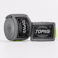 Bandages de boxe en polyester et coton de couleur unie, 2,5 m, élastiques, largeur 5 cm, bandage de poignet Muay Thai, entraînement MMA, unisexe, OEM TOPN