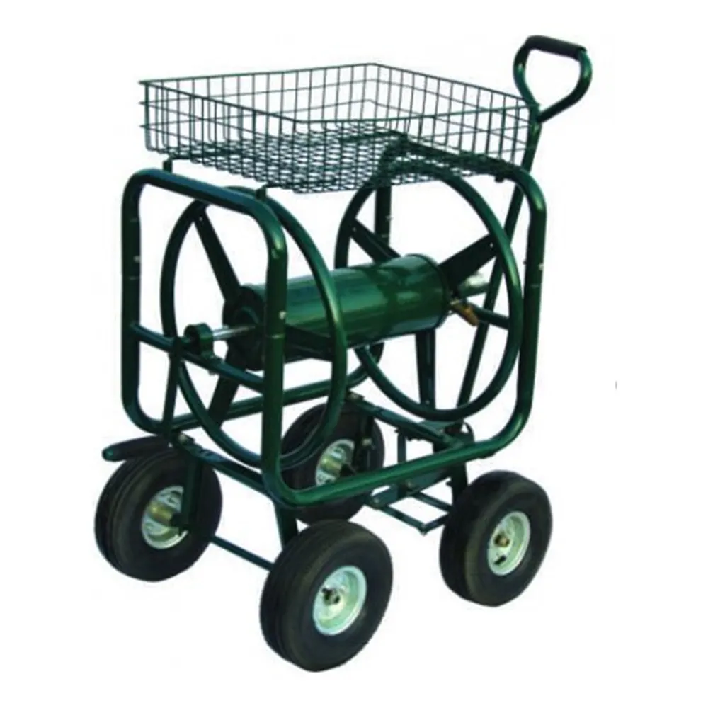 Wholesale Steel Water Hose Reel With 4 Wheel Cart 5/8" 100m Garden Tools