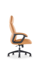Chaise de bureau de direction moderne de luxe à dossier haut avec revêtement en cuir PU, structure en aluminium, hauteur réglable, design écologique