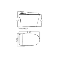 WC intelligent ARROW de luxe avec pulvérisation d'eau automatique, chauffage, bidet, télécommande, ensemble de cuvette intelligent à montage au sol