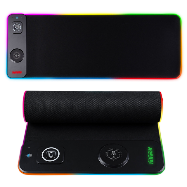 RGB Wireless Charging Mouse Pad Large Custom Desk Mat 3 in 1 Waterproof Gaming Desktop Mouse Pad for Gaming