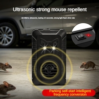 Pengusir Tikus Mobil Pintar dengan Daya USB/Baterai-Ultrasonik + Lampu Kilat Penangkal Tikus, Tahan Air & Anti Serangga