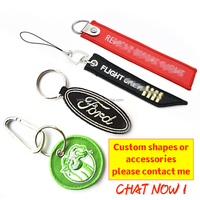 Llavero Bordado Personalizable para Regalo con Etiqueta Tejida para Motocicleta, Auto de Carreras y Avión, Tipo "Remove Before Flight", Disponible en Stock