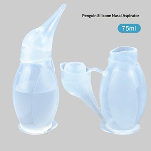 Aspirador Nasal de Pingüino con Punta Suave para Bebés Recién Nacidos, con Tela de Felpa, Capacidad de 75 ml, para Eliminar Flemas, Mucosidad Nasal y Mocos - Product Image 1