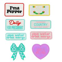 Patchs brodés thermocollants rectangulaires 'I'm a Pepper' et 'Save Water Drink' style Western Cowgirl Preppy pour casquette de camionneur