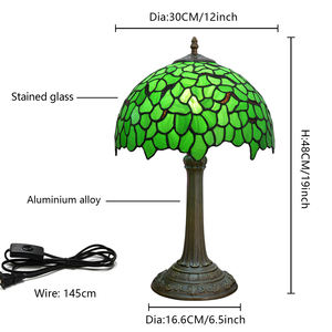 30CM estilo mediterráneo contemporáneo creativo Simple bar restaurante dormitorio mesita de noche Tiffany vidrieras lámpara de mesa Industrial - Product Image 3