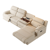 Canapé d'angle inclinable moderne Runwood, ensemble de canapés intelligents en forme de L, canapé multifonctionnel en tissu pour home cinéma, mobilier de salon