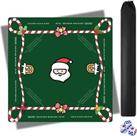 Nappe de Mahjong de Noël Moderne, Tapis de Jeu de Société Américain Imperméable avec Bordures Anti-Usure et Fonction Silencieuse