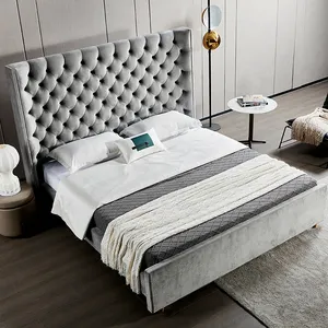 אמריקאי סגנון קלאסי עיצוב עד-holstered מיטות מסגרת המלכה/מלך גודל מיטת חדר ריהוט