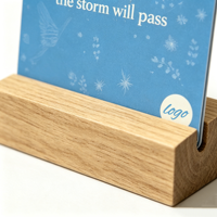 Cartes d'affirmation motivantes avec logo personnalisé, cartes de vœux en papier de haute qualité, support en bois pour présentation en magasin, fournitures pour commerces de détail