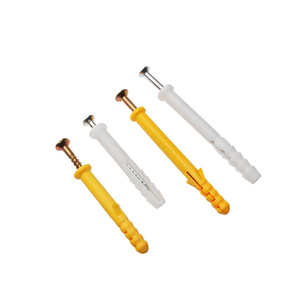 Inserts de cheville en plastique de 8MM et vis de montage pour charnières vis auto-perceuses bouchon d'expansion murale jaune blanc - Product Image 1