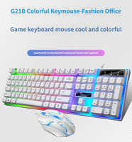Ratón y Teclado para PC, Teclado y Ratón Blancos con Cable RGB