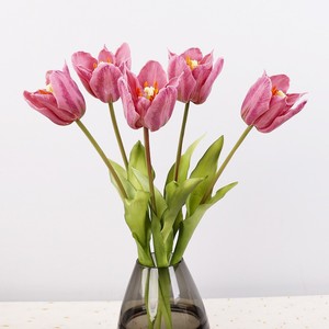 Ramo de Tulipanes Artificiales de Plástico PU, Flores de Seda de Alta Simulación, Decoración para Bodas y Hogar, Accesorios de Fotografía para Interiores - Product Image 1