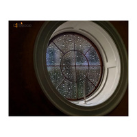 Ventanas Circulares Exteriores de Forma Especial, Marco de Aleación de Aluminio, Estilo Abierto Fijo, Persiana Enrollable de Acero Inoxidable, Horizontal, Resistente al Viento